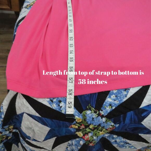 Allison Brittney Maxi Dress Women Sm Pink A Line W/ Straps and Built in Bra - Picture 9 of 9